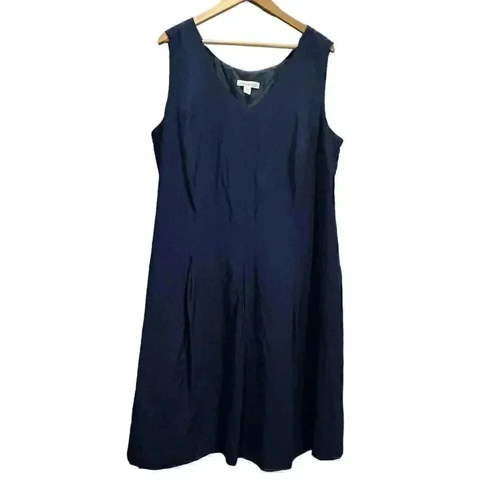 Coldwater Creek‎ Women's Sleeveless Navy V-Neck Dress Size 20